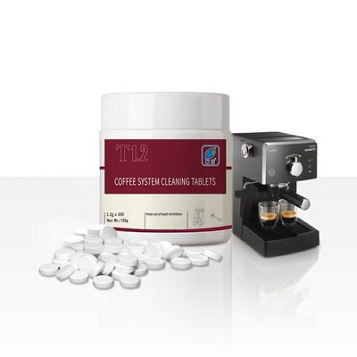 Solid Detergent Tablets for Automatic Coffee Machine Cleaning 100 Tablets per Bottle